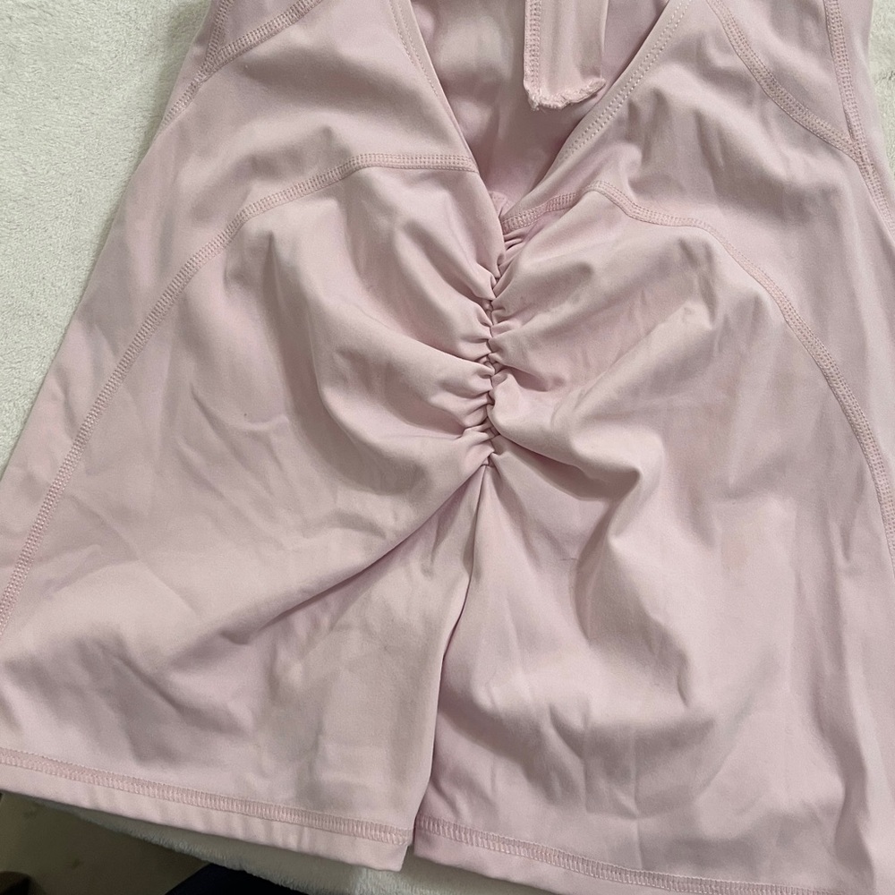 Keep that pump Pink Racerback Ruched Dress - Picture 6 of 6